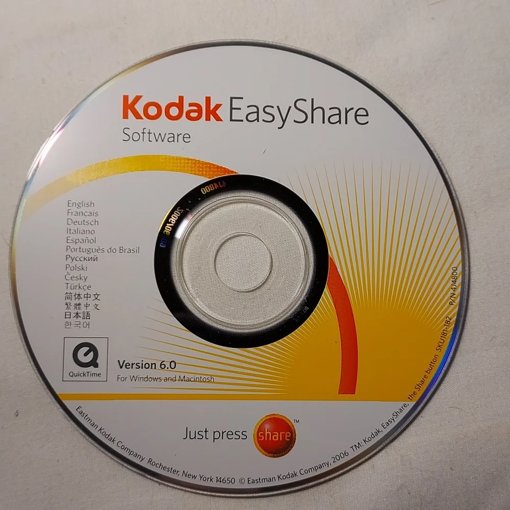 Vintage 2006 Kodak Easy Care Software Version 6.0 CD Information CD